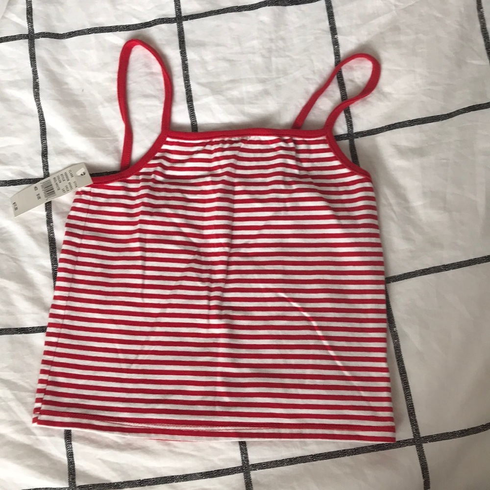 Brandy Melville Red and White Striped Tank Top